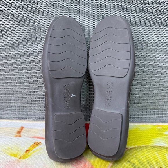 Lauren Ralph Lauren Womens Size 10B Brown Crocodile Embossed Leather Loafers - Picture 7 of 8